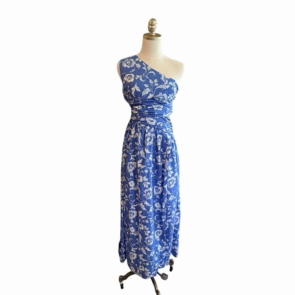 Abercrombie Fitch One Shoulder Floral Maxi Dress Size XS Coastal Bloggers Fave